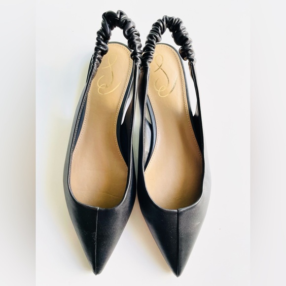 New Sam Edelman Whitney black leather pointed toe flats, sz 8.5. Orig $140+ - Picture 6 of 12